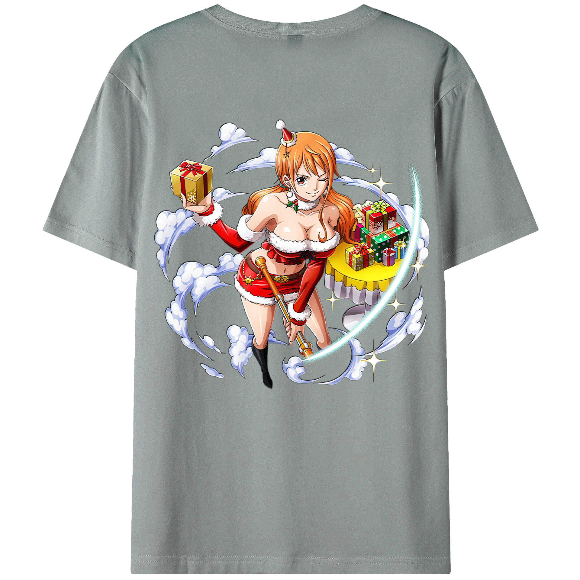 （画像用） ワンピース ナミ ONE PIECE Nami 綿100％ メンズ半袖Tシャツ（バックプリント） 通気性